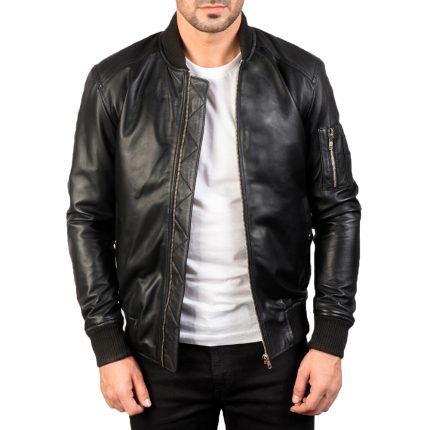 Edgy Leather Outerwear Jacket-RS07